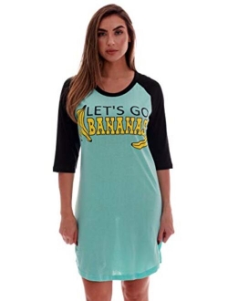 Just Love 100% Cotton Sleep Dress for Women Baseball Sleeve Nightshirt