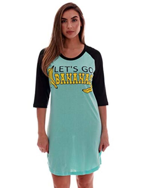 Just Love 100% Cotton Sleep Dress for Women Baseball Sleeve Nightshirt