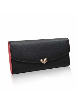 Woolala Women Cute Bowknot Wallet Trifold Large Capacity Long Purse