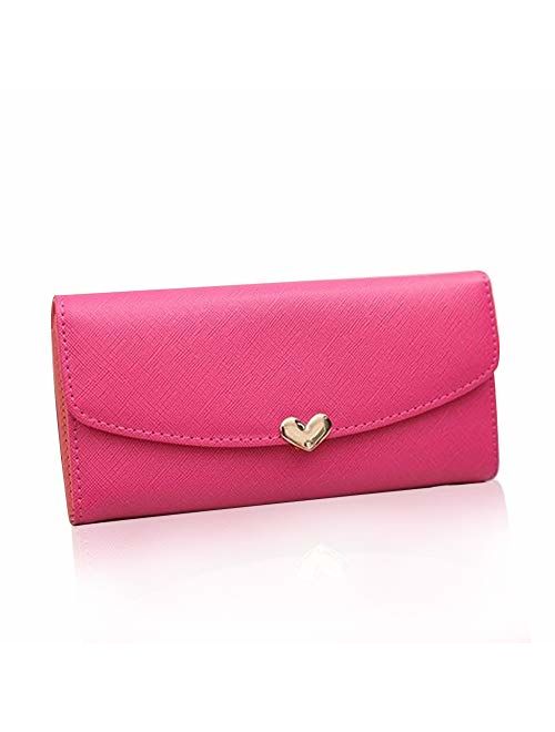 Woolala Women Cute Bowknot Wallet Trifold Large Capacity Long Purse