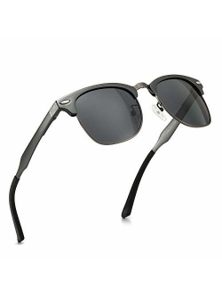 SUNGAIT Classic Half Frame Retro Sunglasses with Polarized Lens