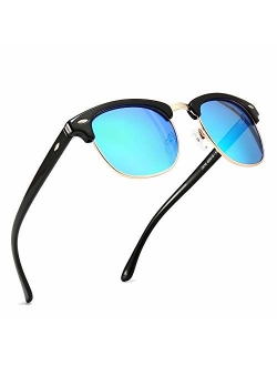 SUNGAIT Classic Half Frame Retro Sunglasses with Polarized Lens