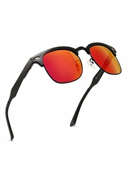 SUNGAIT Classic Half Frame Retro Sunglasses with Polarized Lens