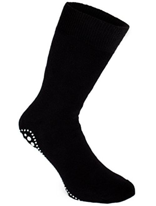 BRUBAKER 4 Pairs Slip Resistant Non Skid Soles Socks Sizes: US 4-14