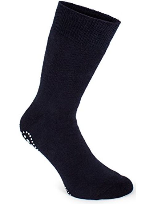 BRUBAKER 4 Pairs Slip Resistant Non Skid Soles Socks Sizes: US 4-14