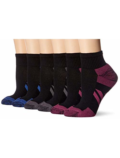 Amazon Essentials Women's 6-Pack Peformance Cotton Cushioned Athletic Ankle Socks