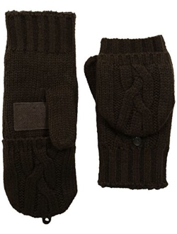 Women's Chunky Cable Knit Flip Top Convertible Gloves, Cold Weather