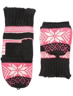 Women's Chunky Cable Knit Flip Top Convertible Gloves, Cold Weather