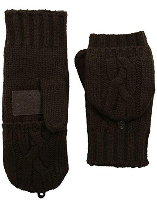 isotoner Women's Chunky Cable Knit Flip Top Convertible Gloves, Cold Weather