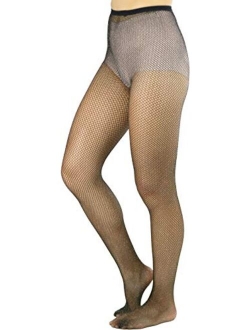 ToBeInStyle Women's Spandex Seamless Glittery Fishnet Pantyhose Tights Hosiery