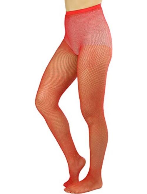 ToBeInStyle Women's Spandex Seamless Glittery Fishnet Pantyhose Tights Hosiery