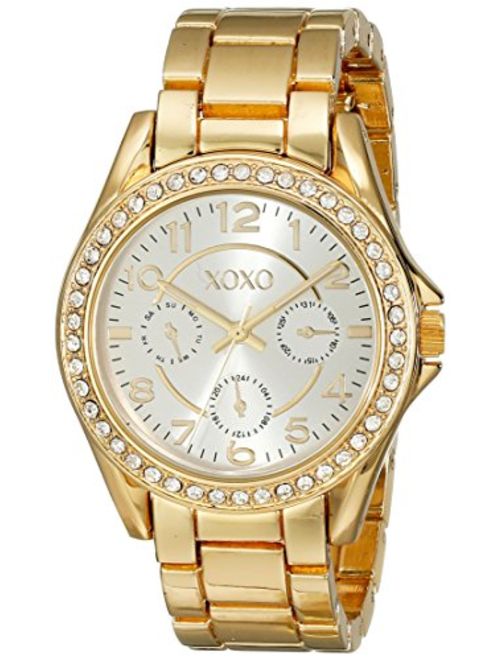 XOXO Women's XO178 Rhinestone-Accented Gold-Tone Watch