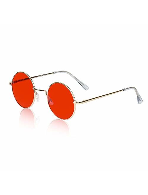 Sunny Pro Retro Round Sunglasses Small Colored Lens Hippie John Lennon Glasses