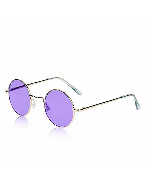 Sunny Pro Retro Round Sunglasses Small Colored Lens Hippie John Lennon Glasses