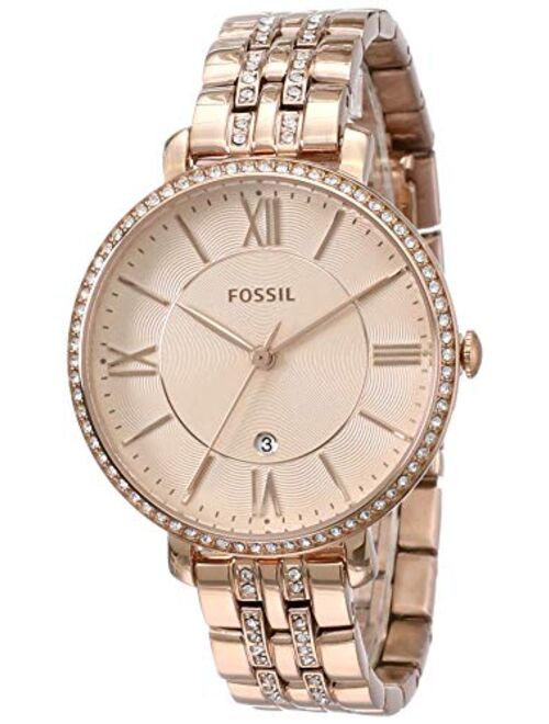 Fossil Women's Quartz Stainless Steel Casual Watch, Color:Blue (Model: ES4094)