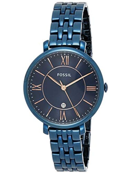 Fossil Women's Quartz Stainless Steel Casual Watch, Color:Blue (Model: ES4094)