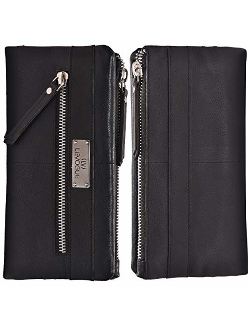 RFID Soft Flexible Leather Wallet for Women-Credit Card Slots, Mobile case Coin Purse with ID Window - Handmade by LEVOGUE