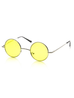 Hipster Fashion Small Metal Round Circle Ozzy Elton Color Tint Lennon Style Sunglasses