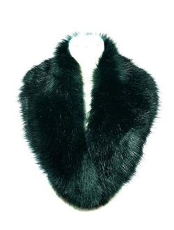 Lucky Leaf Women Winter Faux Fur Ornate Scarf Wrap Collar Shrug for Cocktail Reception Party