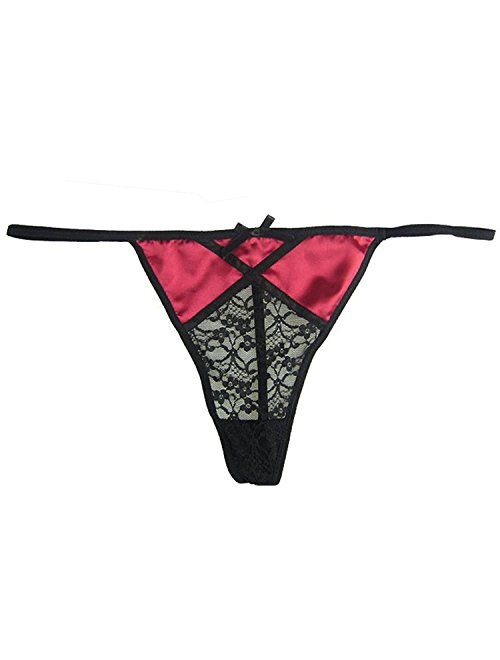 MIERSIDE Sexy Lace G-String Thong Panty Underwear Pack of 4