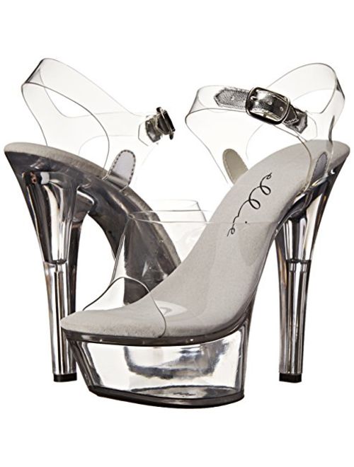 Ellie Women's 601-brook Clear High Heel Sandal 8 M US