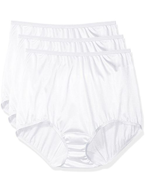 Shadowline Women's Plus-Size Panties-Nylon Brief (3 Pack)