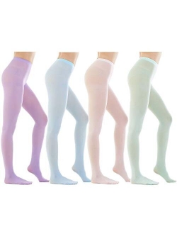 Women's 80 Denier Semi Opaque Solid Color Footed Pantyhose Tights 2Pair