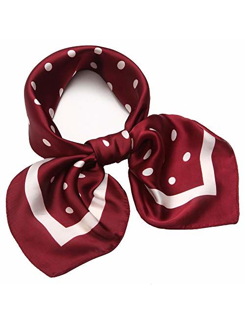 NaSoPerfect 27 inch Silk Feeling Scarf Square Satin Head Scarf Fashion Neck Scarfs for Women