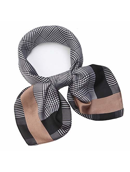 NaSoPerfect 27 inch Silk Feeling Scarf Square Satin Head Scarf Fashion Neck Scarfs for Women