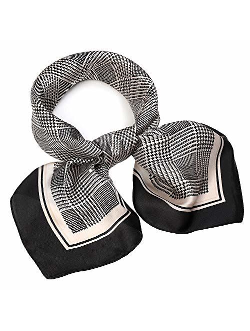 NaSoPerfect 27 inch Silk Feeling Scarf Square Satin Head Scarf Fashion Neck Scarfs for Women