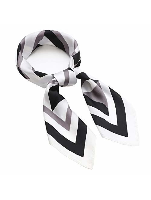 NaSoPerfect 27 inch Silk Feeling Scarf Square Satin Head Scarf Fashion Neck Scarfs for Women