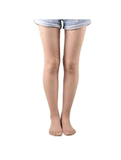 Nude Rhinestone Fishnet Tights Nylon Stockings Pattern Tights Pantyhose Plus Size For Women 6 Pack