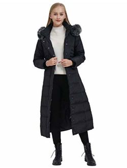 ilishop Women's Thickened Maxi Down Jackets- Hooded Long Down Jacket Winter Parka Puffer Coat