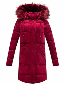 Bellivera Puffer Jacket Women,Lightweight Padding Bubble Hooded Coat with Fur Collar Warmth Outerwear for Spring Fall Winter