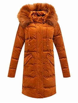 Bellivera Puffer Jacket Women,Lightweight Padding Bubble Hooded Coat with Fur Collar Warmth Outerwear for Spring Fall Winter