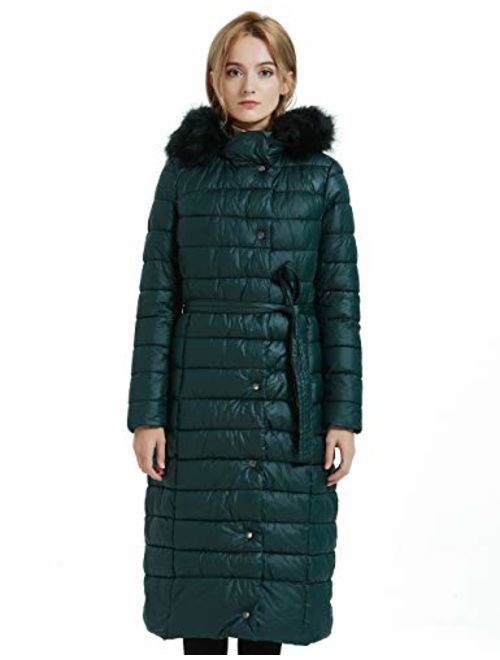 Bellivera Puffer Jacket Women,Lightweight Padding Bubble Hooded Coat with Fur Collar Warmth Outerwear for Spring Fall Winter