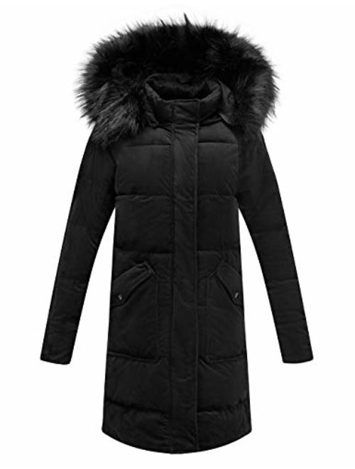 Bellivera Puffer Jacket Women,Lightweight Padding Bubble Hooded Coat with Fur Collar Warmth Outerwear for Spring Fall Winter