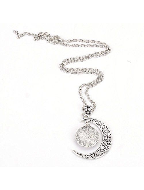 Liumart Handmade Moon Cartoon Pendant Necklace, Cute Crescent Moon Jewelry, Great Christmas Brithday Friendship Gifts
