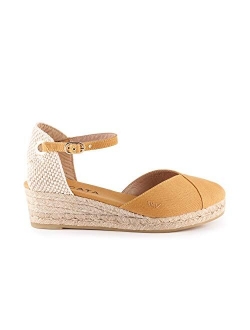 Handmade in Spain Pubol 2" Wedge, Ankle-Strap, Closed Toe, Classic Espadrilles Heel