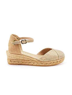 Handmade in Spain Pubol 2" Wedge, Ankle-Strap, Closed Toe, Classic Espadrilles Heel