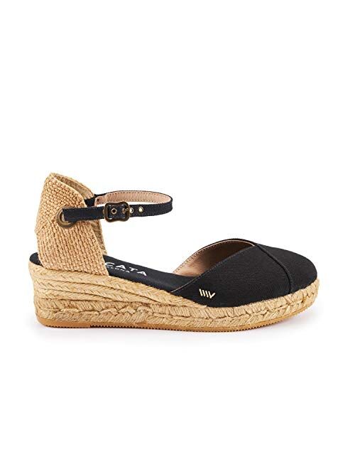 Handmade in Spain Pubol 2" Wedge, Ankle-Strap, Closed Toe, Classic Espadrilles Heel