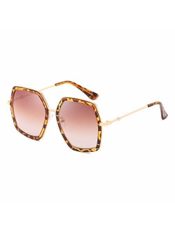 IKANOO Oversized Square Sunglasses for Women Hexagon Inspired Designer Style Shades