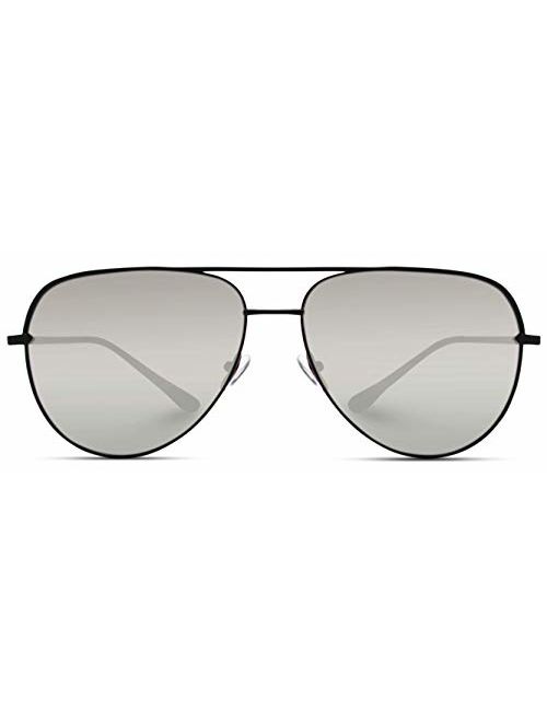 WearMe Pro - Oversized Flat Lens Fashion Designer Inspired Aviator Sunglasses