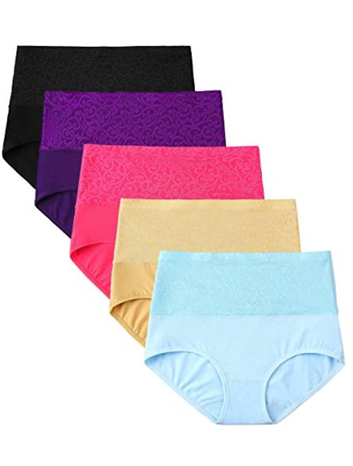 Hcaixing Womens High Waist Cotton Briefs Underwear Tummy Control C-Section Recovery Soft Stretch Panties