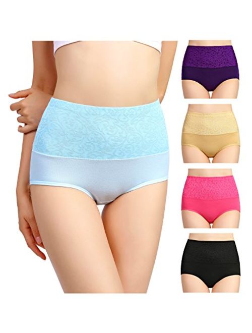 Hcaixing Womens High Waist Cotton Briefs Underwear Tummy Control C-Section Recovery Soft Stretch Panties