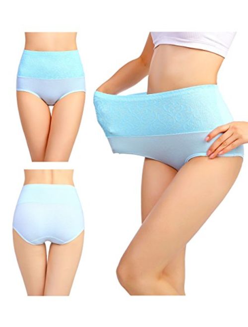 Hcaixing Womens High Waist Cotton Briefs Underwear Tummy Control C-Section Recovery Soft Stretch Panties