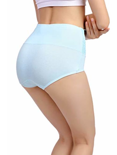 Hcaixing Womens High Waist Cotton Briefs Underwear Tummy Control C-Section Recovery Soft Stretch Panties