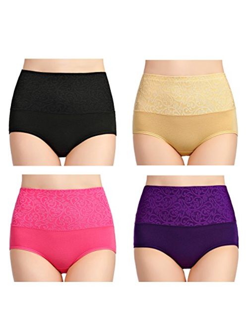 Hcaixing Womens High Waist Cotton Briefs Underwear Tummy Control C-Section Recovery Soft Stretch Panties