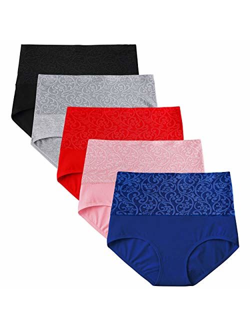 Hcaixing Womens High Waist Cotton Briefs Underwear Tummy Control C-Section Recovery Soft Stretch Panties