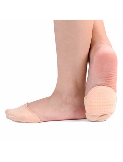 Flammi 6 Pairs Women's Toe Cover with Padding Toe Topper Liner Socks Non-Skid Bottom